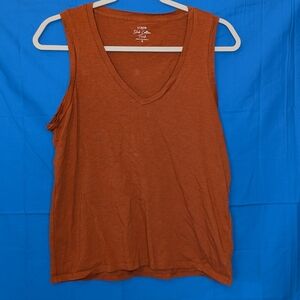J. Crew Burnt Orange / Rust Muscle Tee Size Small V-neck
